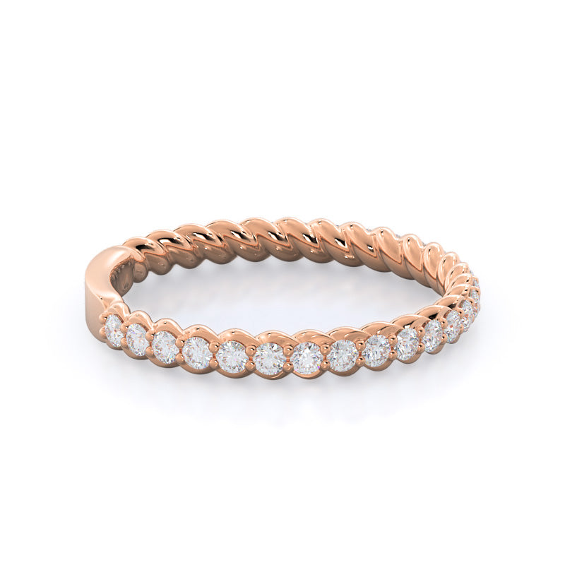 Coil Accent Diamond Wedding Band