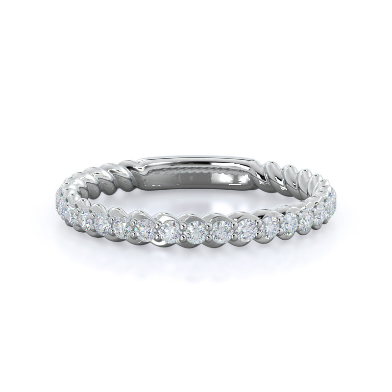 Coil Accent Diamond Wedding Band