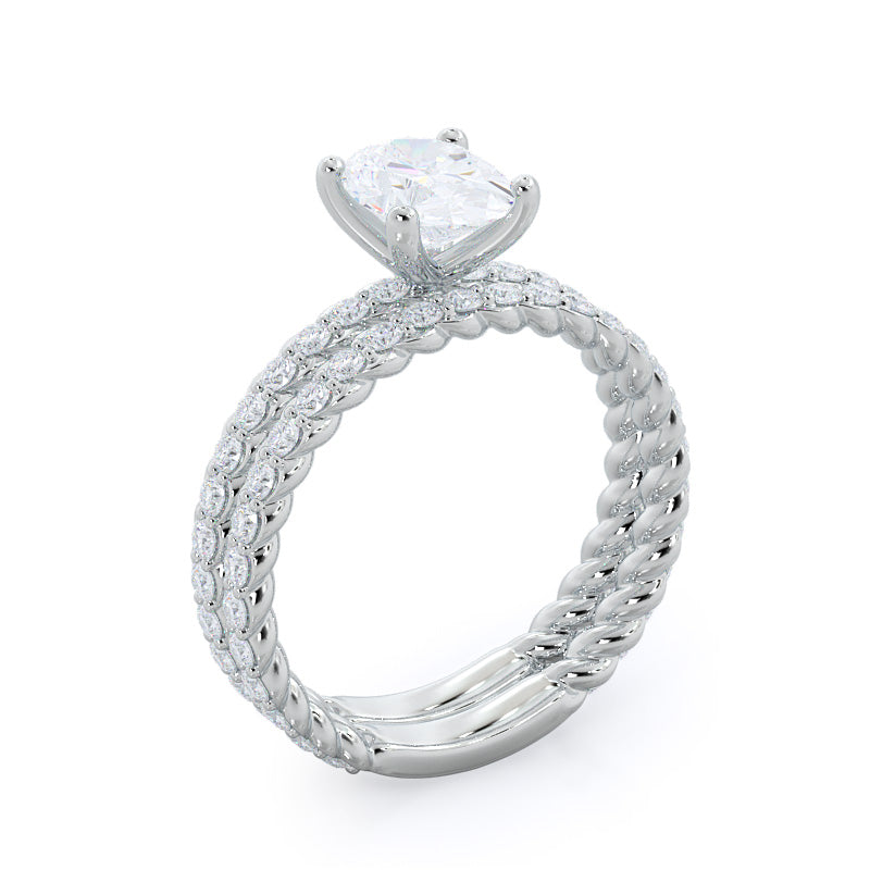 Coil Accent Diamond Wedding Band