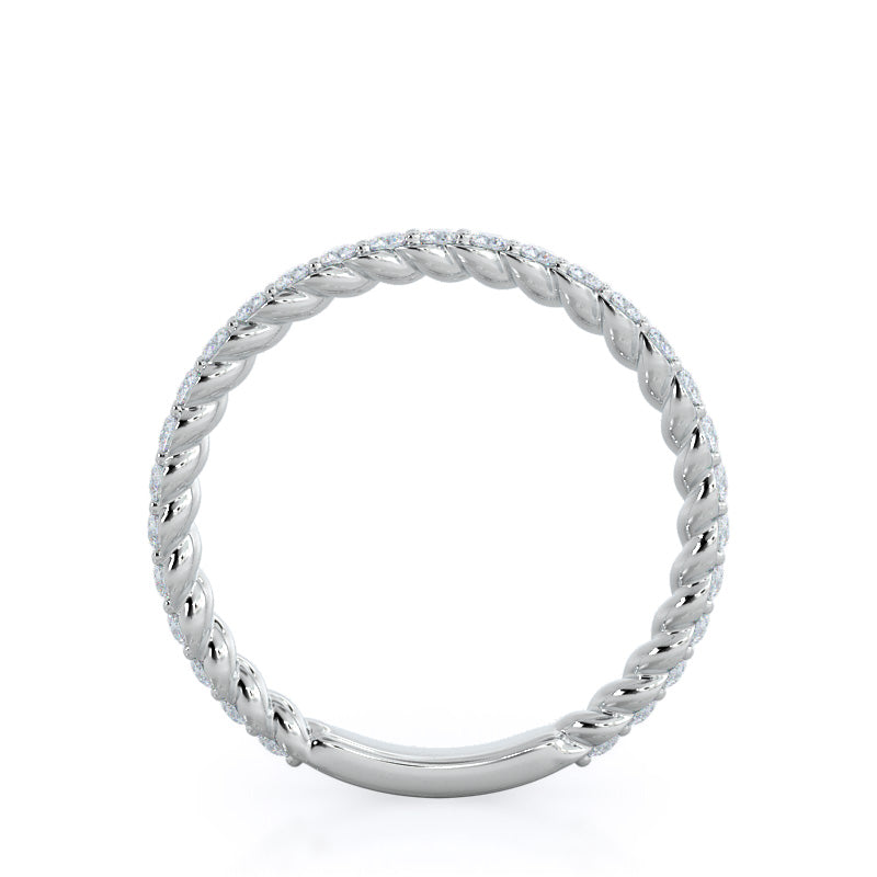 Coil Accent Diamond Wedding Band
