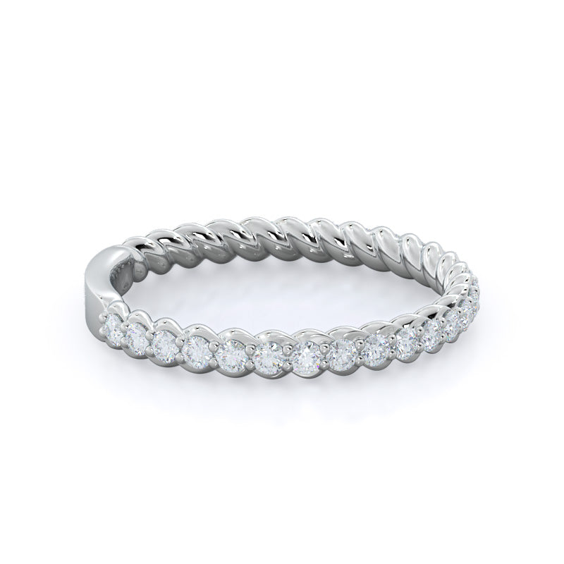 Coil Accent Diamond Wedding Band