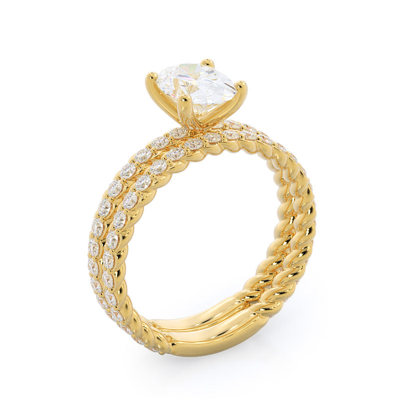 Coil Accent Diamond Wedding Band