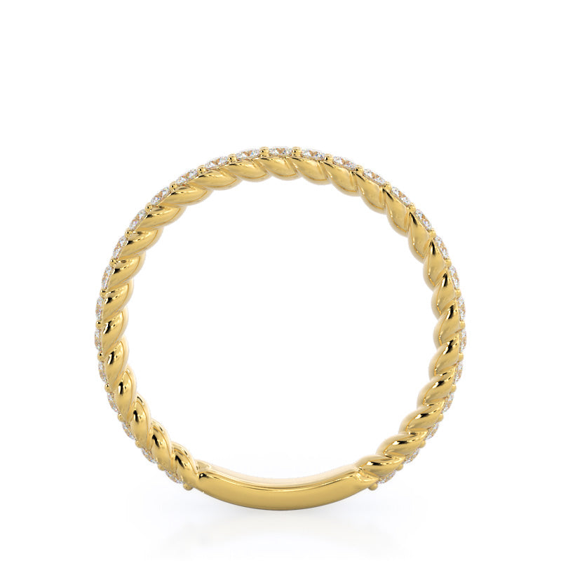 Coil Accent Diamond Wedding Band