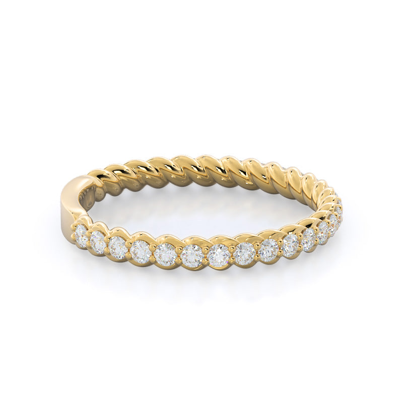 Coil Accent Diamond Wedding Band