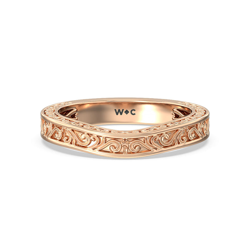 The Seraphine Tulip Three Stone Wedding Band