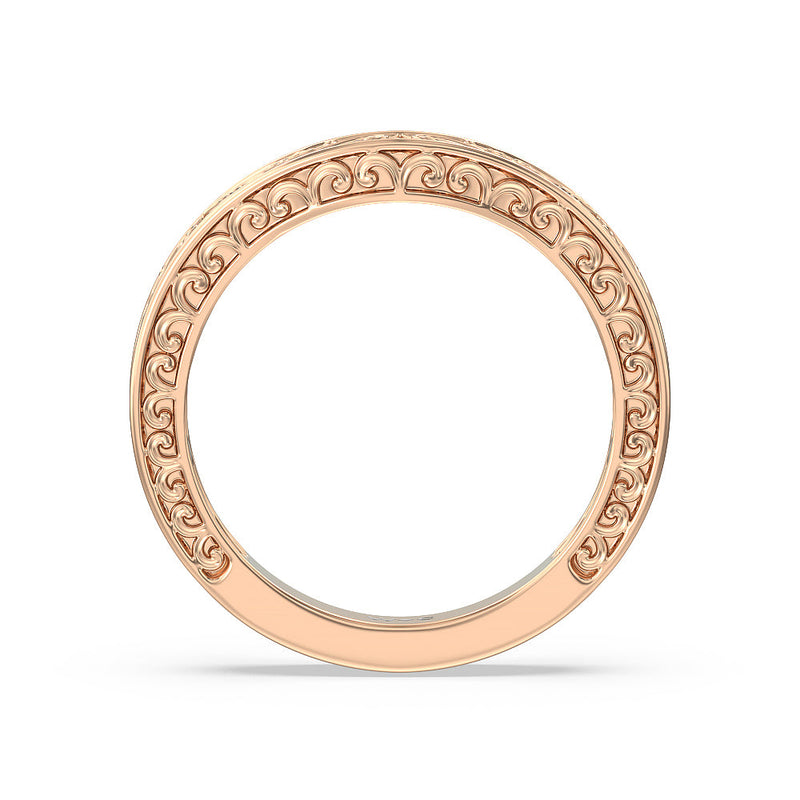 The Seraphine Tulip Three Stone Wedding Band