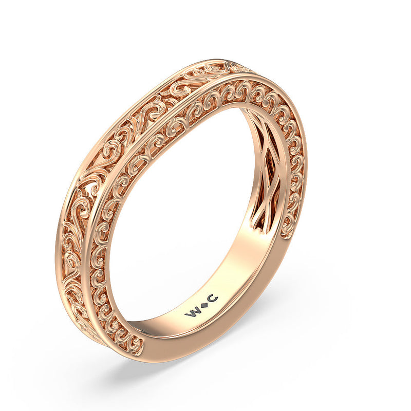 The Seraphine Tulip Three Stone Wedding Band