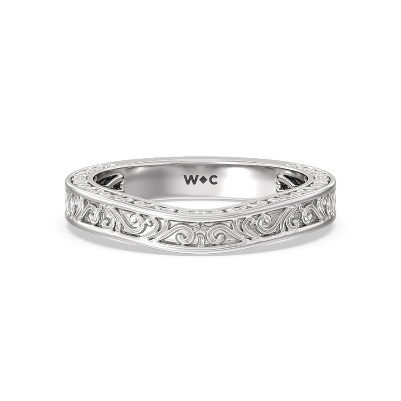 The Seraphine Tulip Three Stone Wedding Band