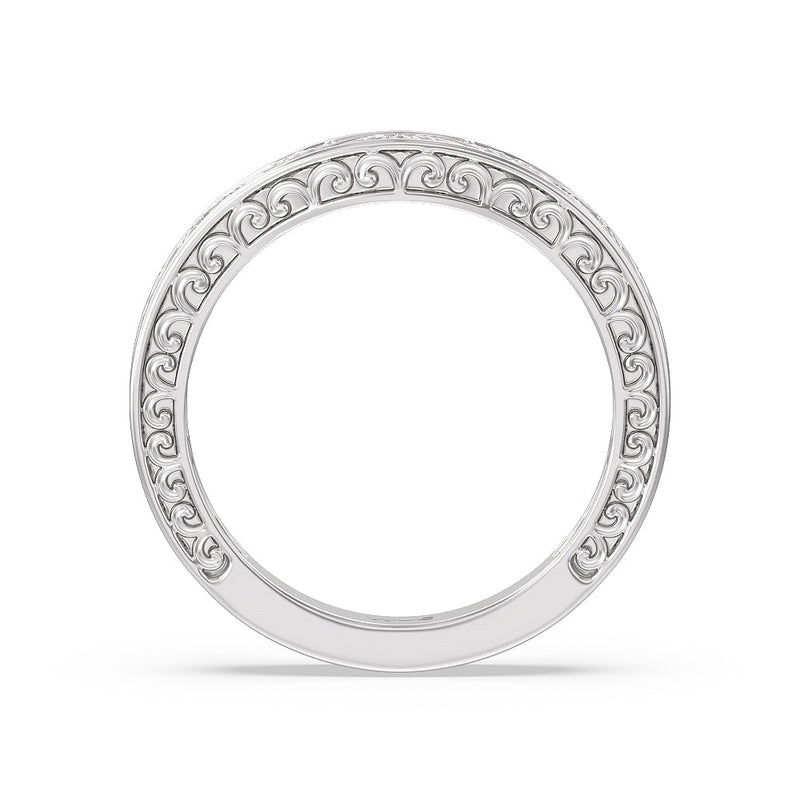 The Seraphine Tulip Three Stone Wedding Band