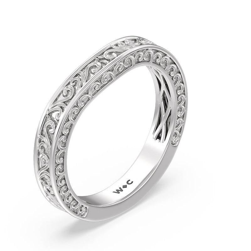 The Seraphine Tulip Three Stone Wedding Band