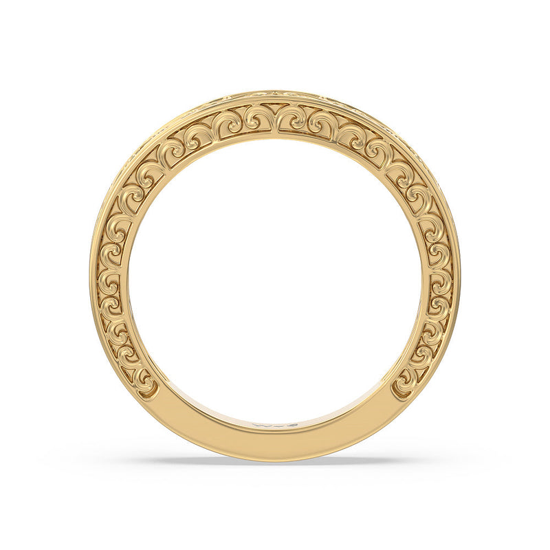 The Seraphine Tulip Three Stone Wedding Band