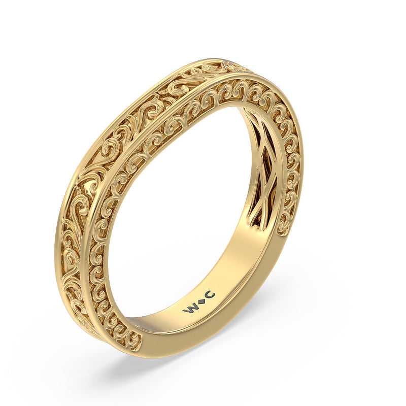 The Seraphine Tulip Three Stone Wedding Band