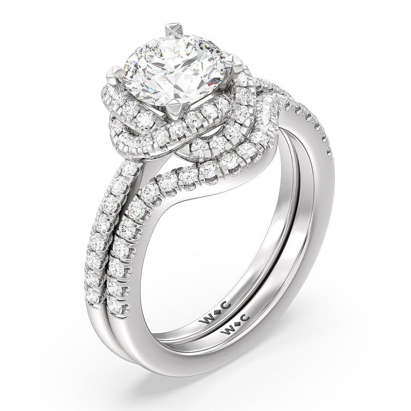 Twisted Halo Diamond Wedding Band