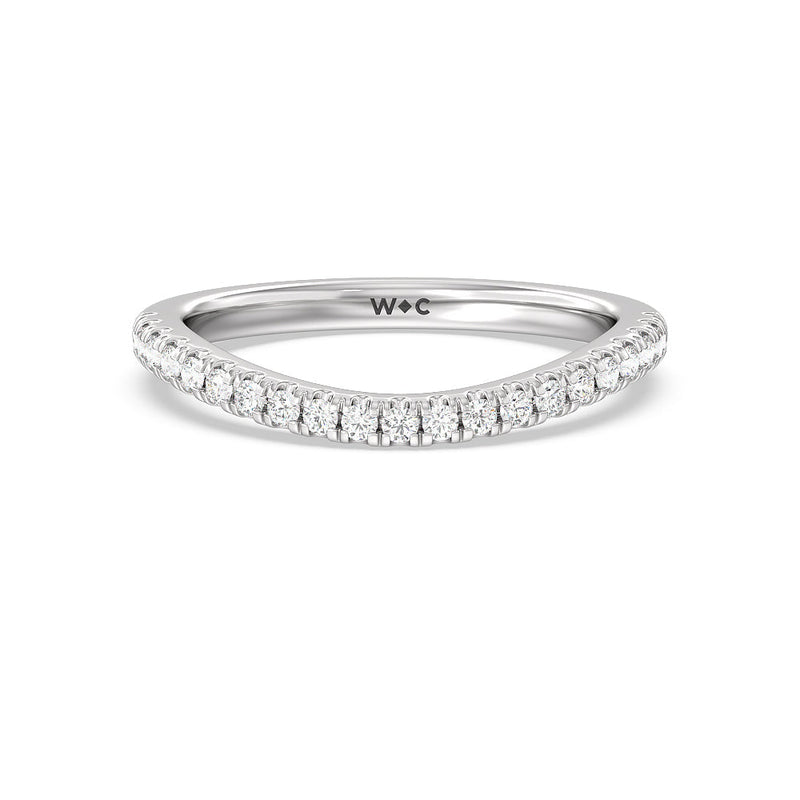 Trellis Side Stone Solitaire Diamond Wedding Band