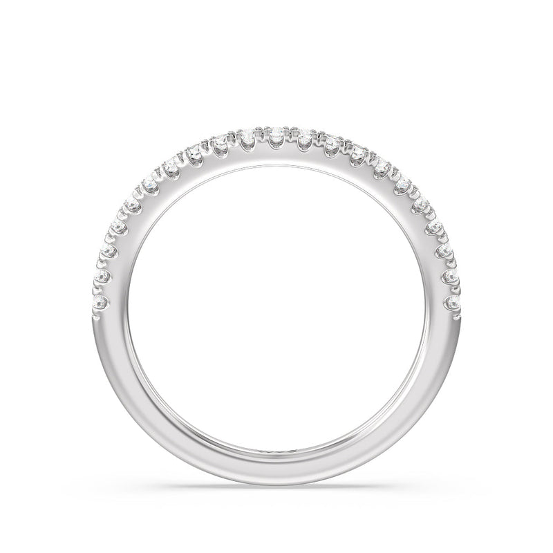 Trellis Side Stone Solitaire Diamond Wedding Band