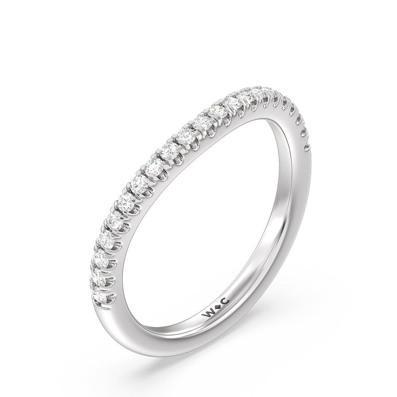 Trellis Side Stone Solitaire Diamond Wedding Band