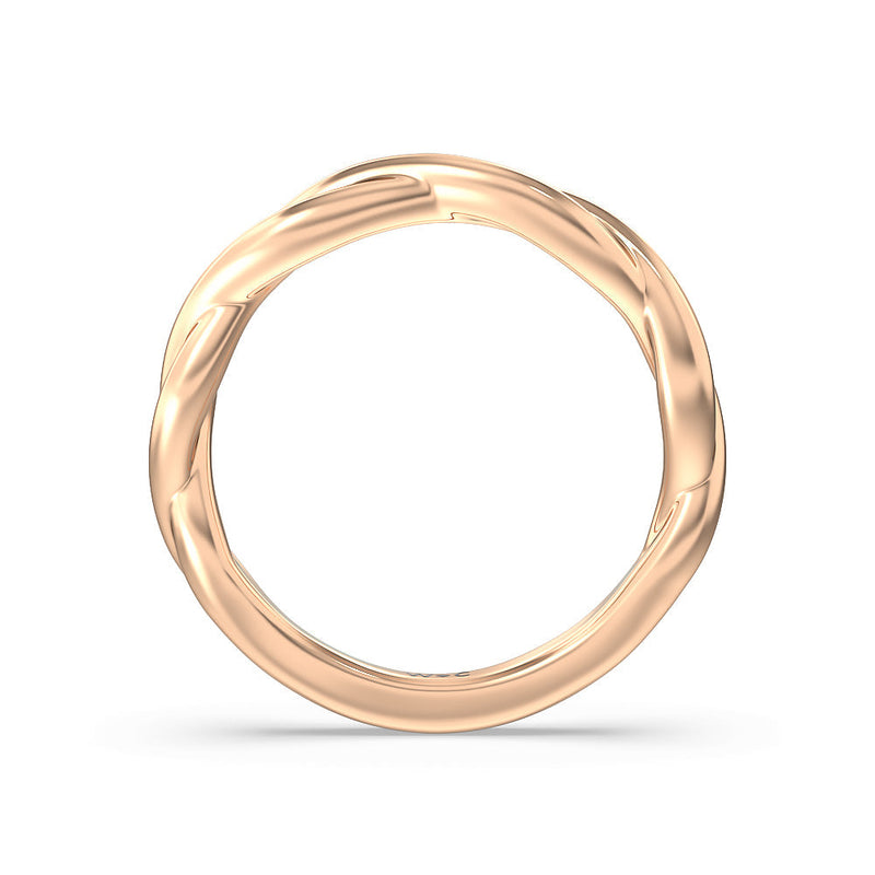 Twisted Shank Hidden Halo Solitaire Wedding Band
