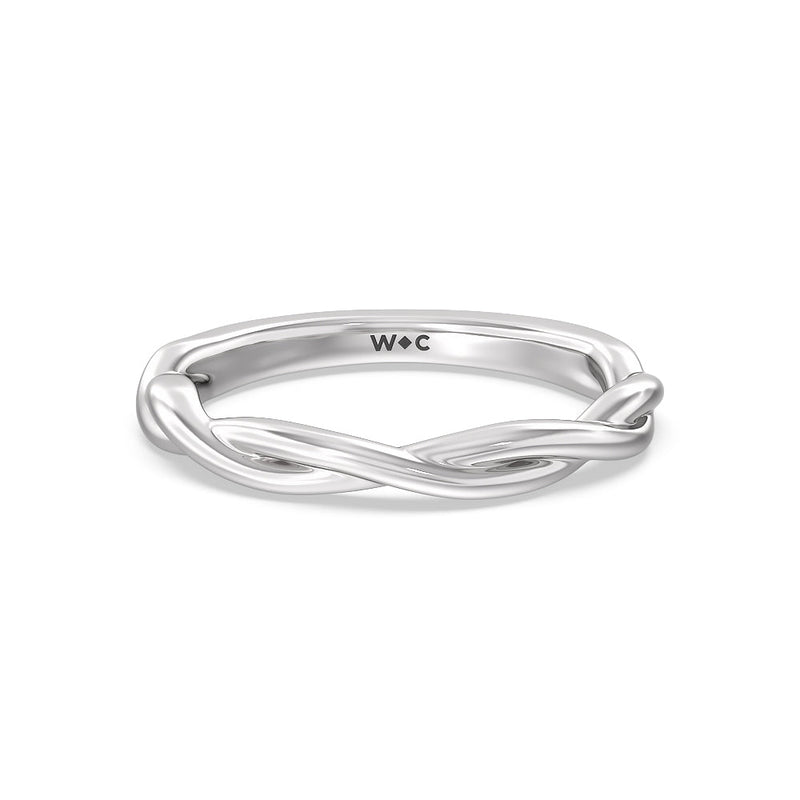 Twisted Shank Hidden Halo Solitaire Wedding Band