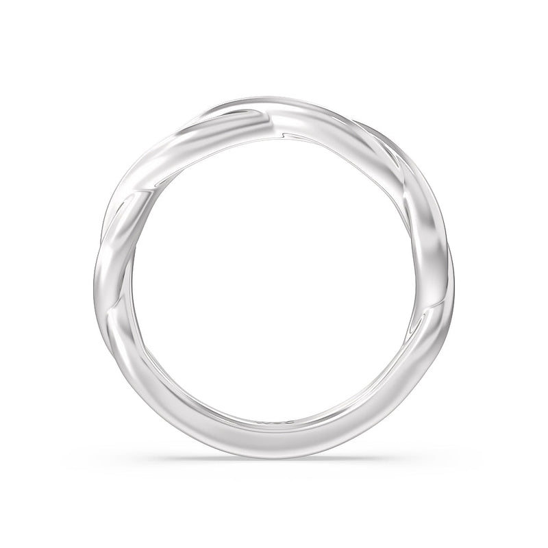 Twisted Shank Hidden Halo Solitaire Wedding Band
