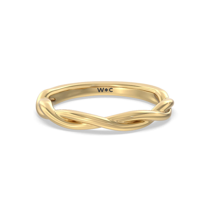 Twisted Shank Hidden Halo Solitaire Wedding Band