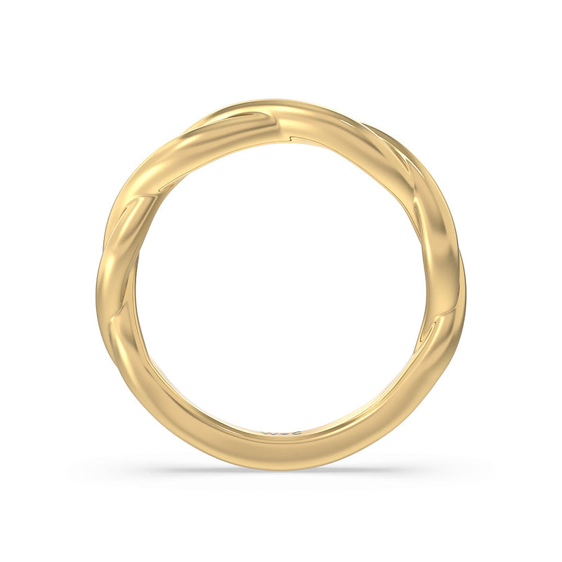 Twisted Shank Hidden Halo Solitaire Wedding Band
