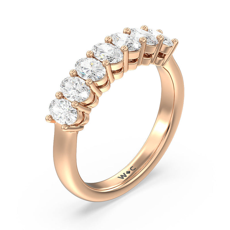Seven Stone Oval Cut Diamond Ring