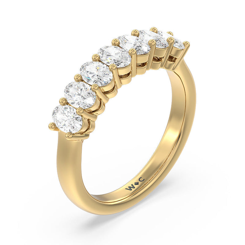 Seven Stone Oval Cut Diamond Ring