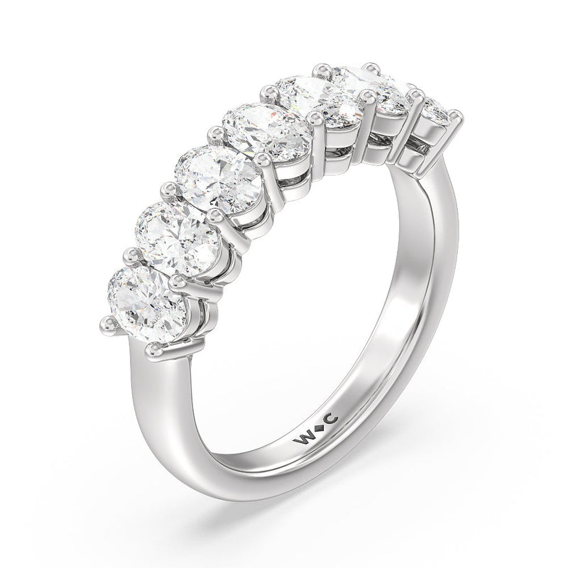 Seven Stone Oval Cut Diamond Ring