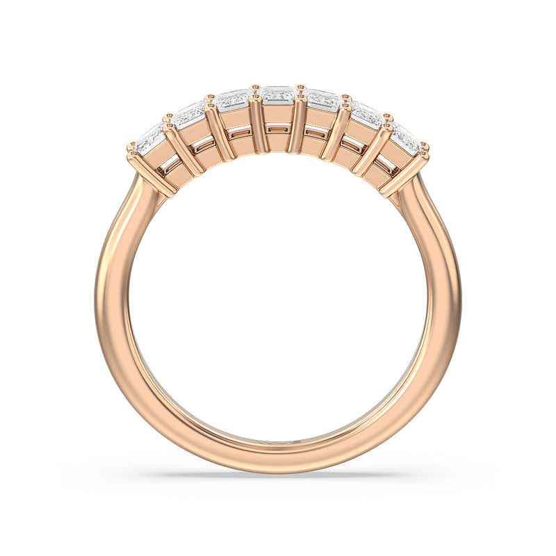 Classic Seven Stone Emerald Cut Diamond Ring (F+ SI+)