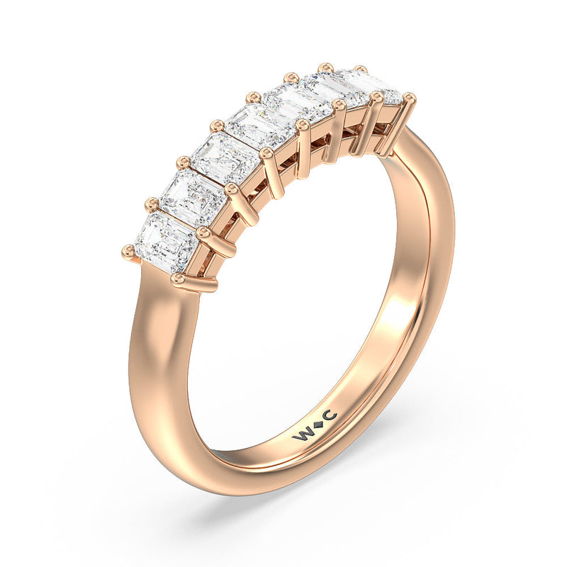 Classic Seven Stone Emerald Cut Diamond Ring (F+ SI+)
