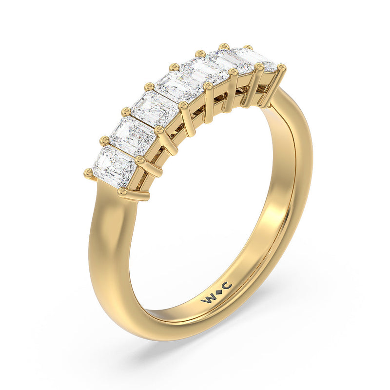 Classic Seven Stone Emerald Cut Diamond Ring (F+ SI+)