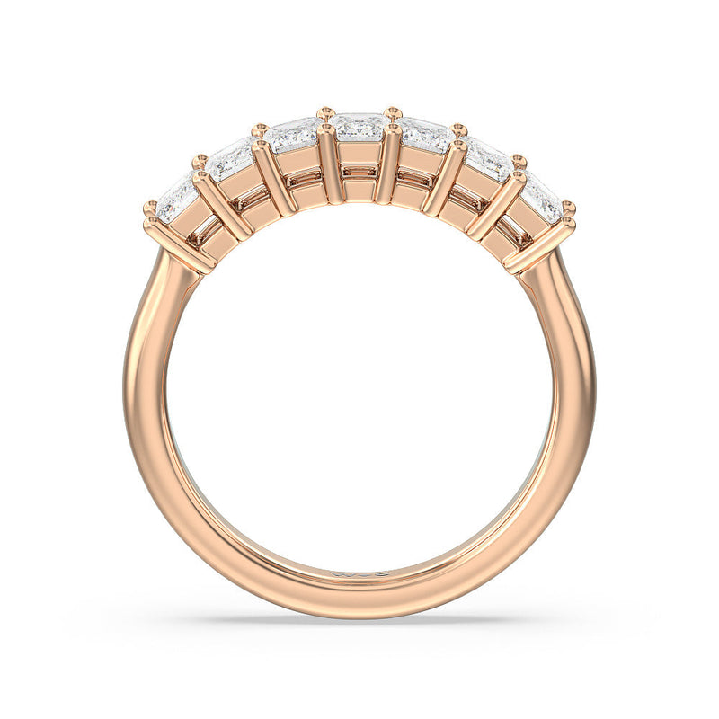 Classic Seven Stone Emerald Cut Diamond Ring (F+ SI+)