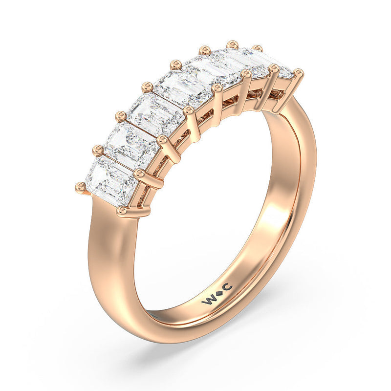 Classic Seven Stone Emerald Cut Diamond Ring (F+ SI+)