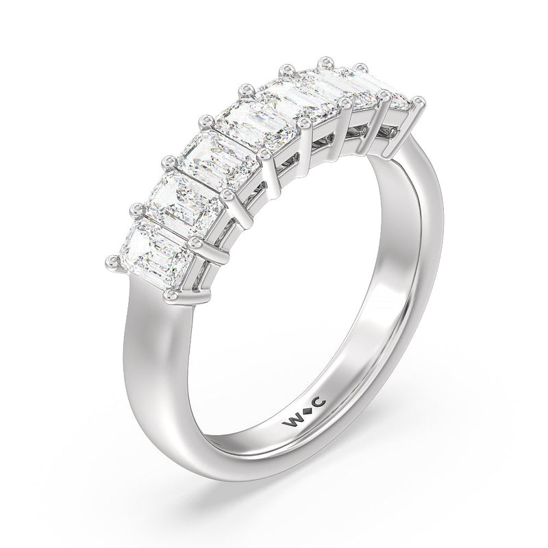 Classic Seven Stone Emerald Cut Diamond Ring (F+ SI+)