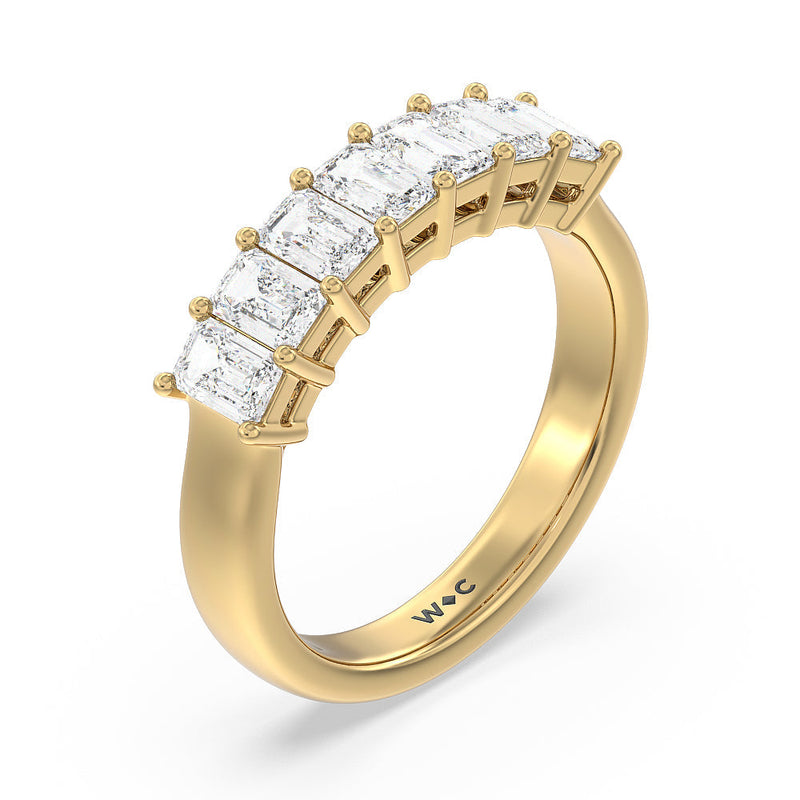 Classic Seven Stone Emerald Cut Diamond Ring (F+ SI+)