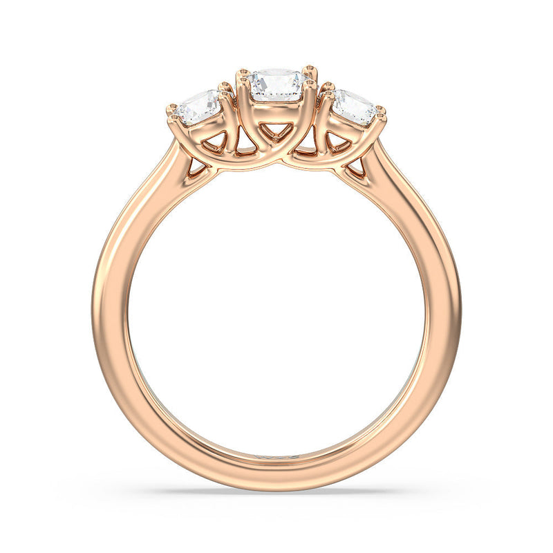 Classic Three Stone Round Brilliant Cut Diamond Ring (F+ SI+)
