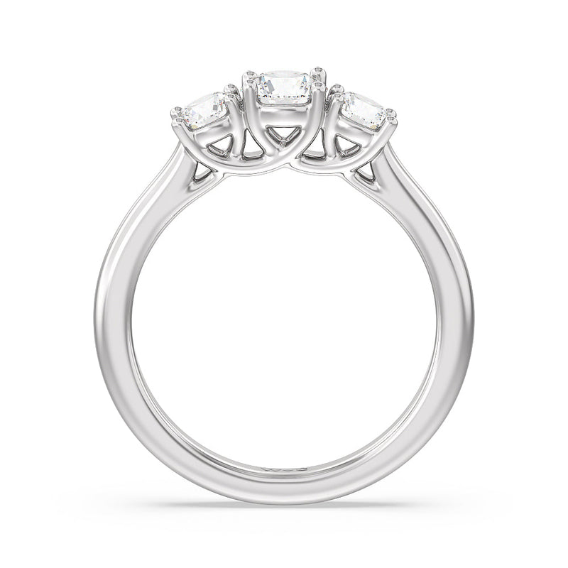 Classic Three Stone Round Brilliant Cut Diamond Ring (F+ SI+)