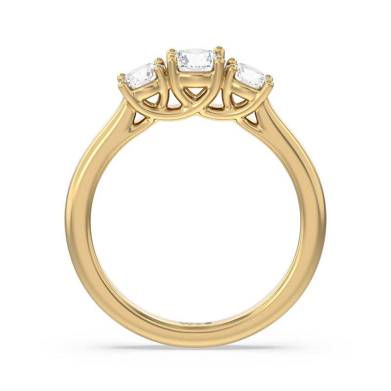 Classic Three Stone Round Brilliant Cut Diamond Ring (F+ SI+)