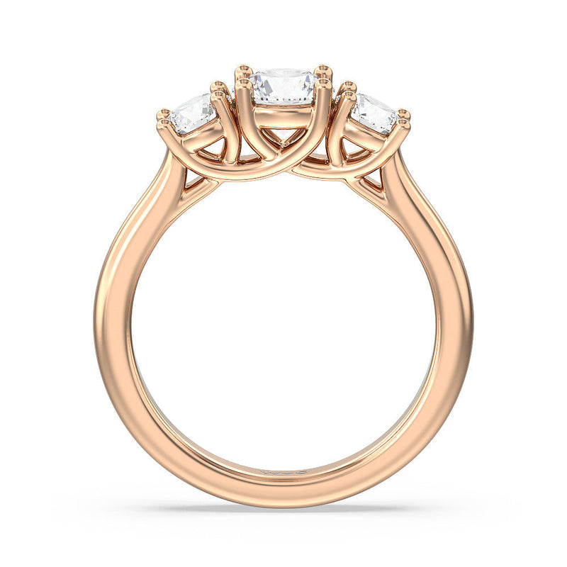 Classic Three Stone Round Brilliant Cut Diamond Ring (F+ SI+)