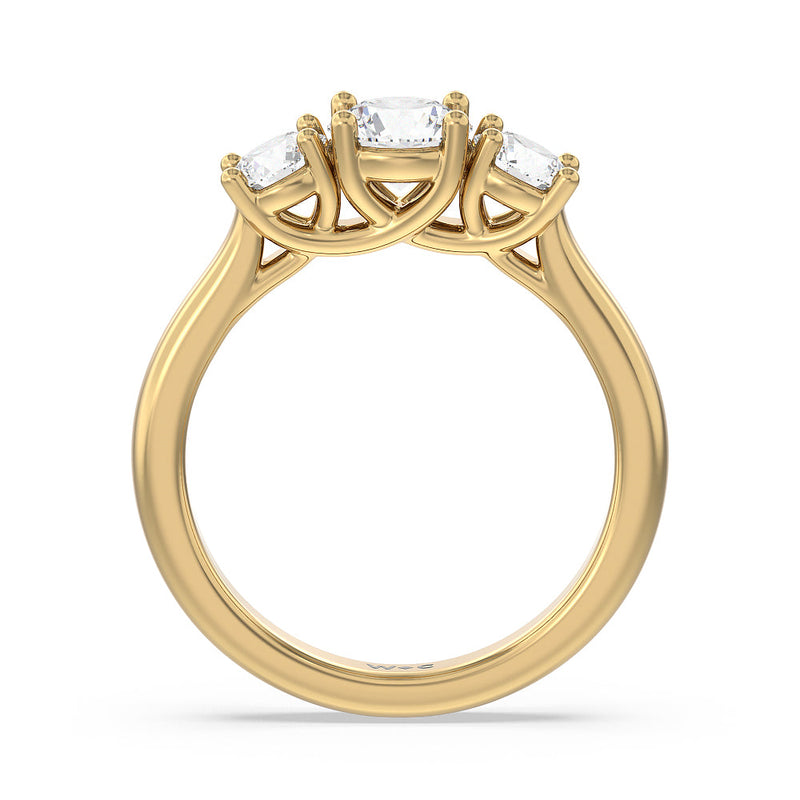 Classic Three Stone Round Brilliant Cut Diamond Ring (F+ SI+)