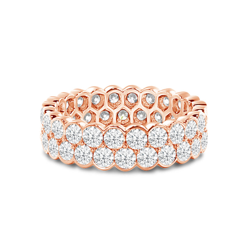 Scalloped Two Row Diamond Eternity Ring