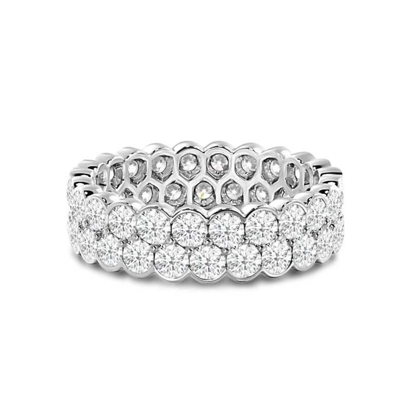 Scalloped Two Row Diamond Eternity Ring