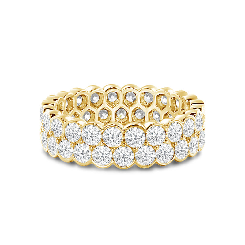 Scalloped Two Row Diamond Eternity Ring