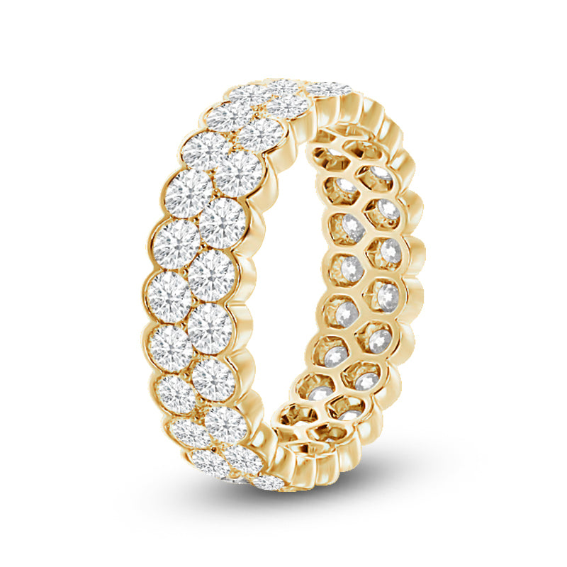 Scalloped Two Row Diamond Eternity Ring