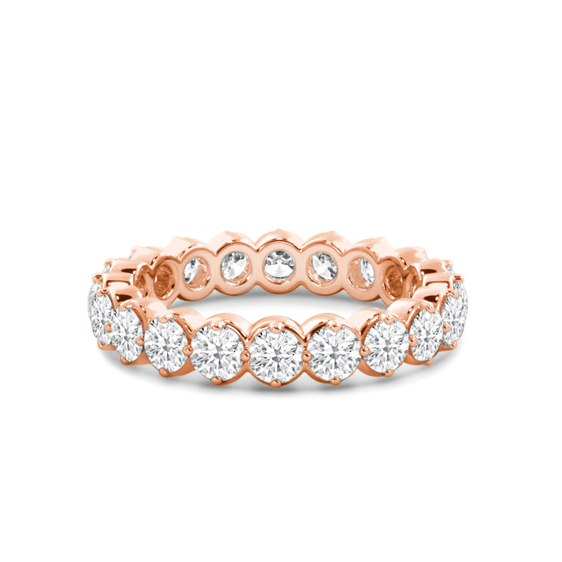Premium Scalloped Compass Prong Diamond Eternity Ring (E+ VS+)