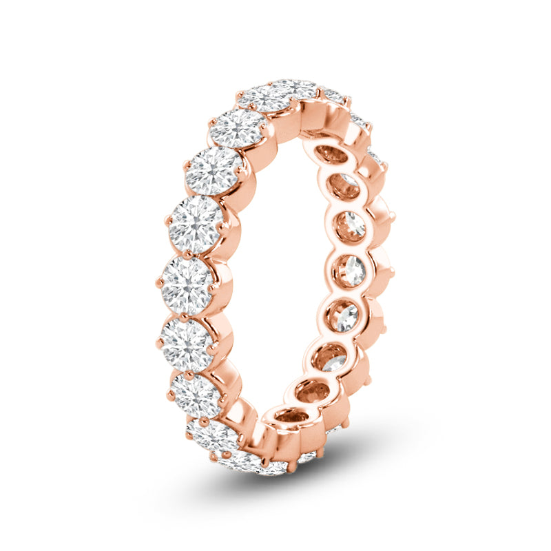 Premium Scalloped Compass Prong Diamond Eternity Ring (E+ VS+)