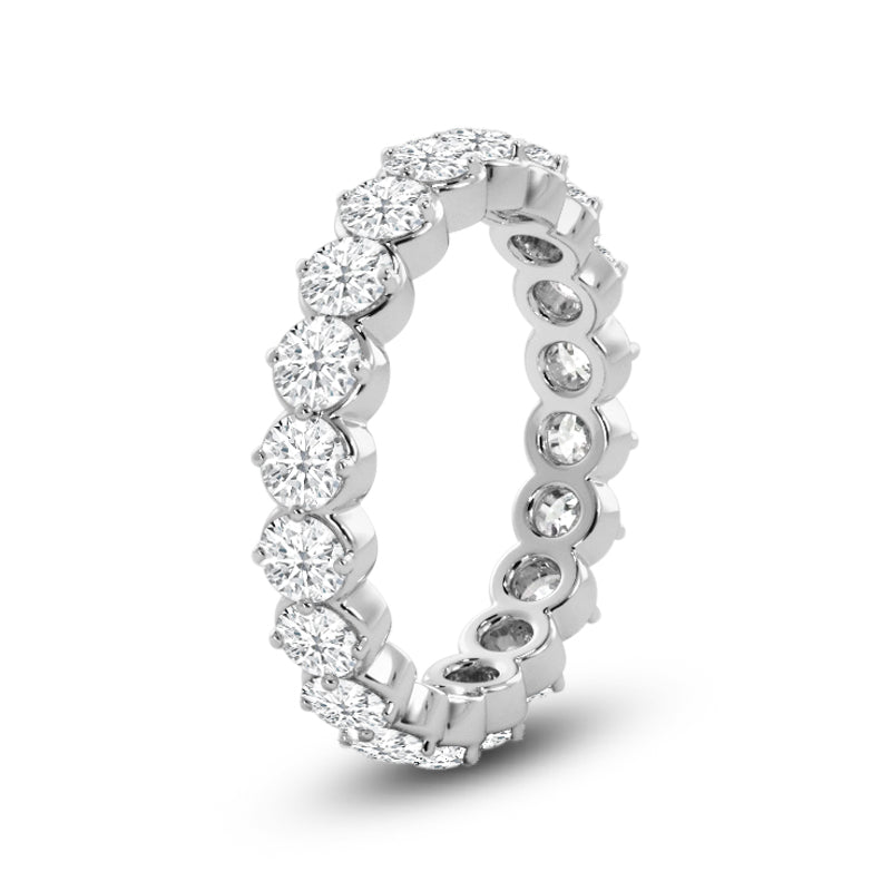 Premium Scalloped Compass Prong Diamond Eternity Ring (E+ VS+)
