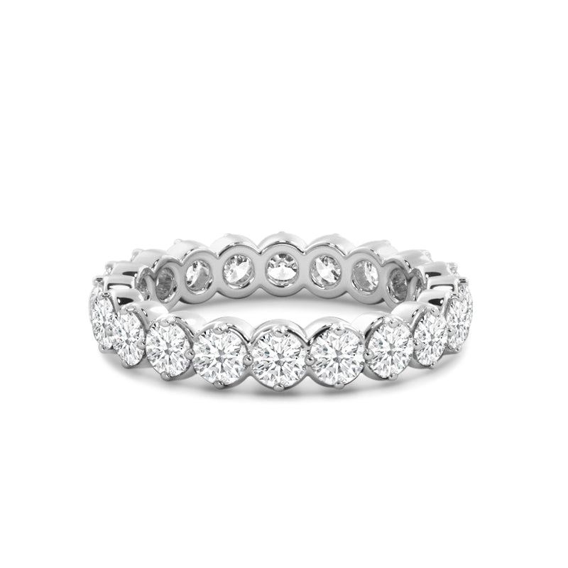Premium Scalloped Compass Prong Diamond Eternity Ring (E+ VS+)