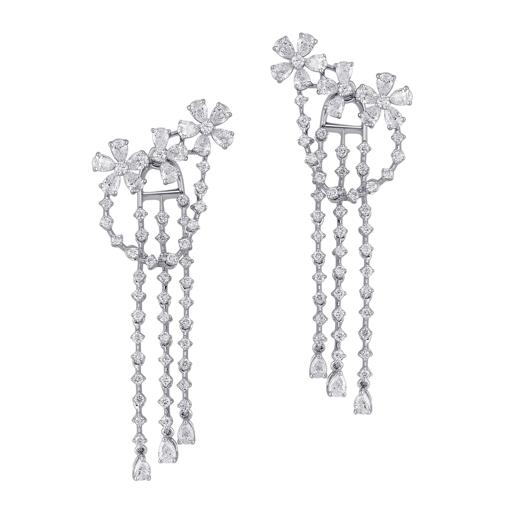 Freeflowing Dangle Diamond Earrings