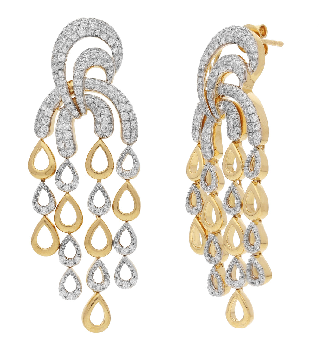 Freeflowing Rainbow Diamond Earrings